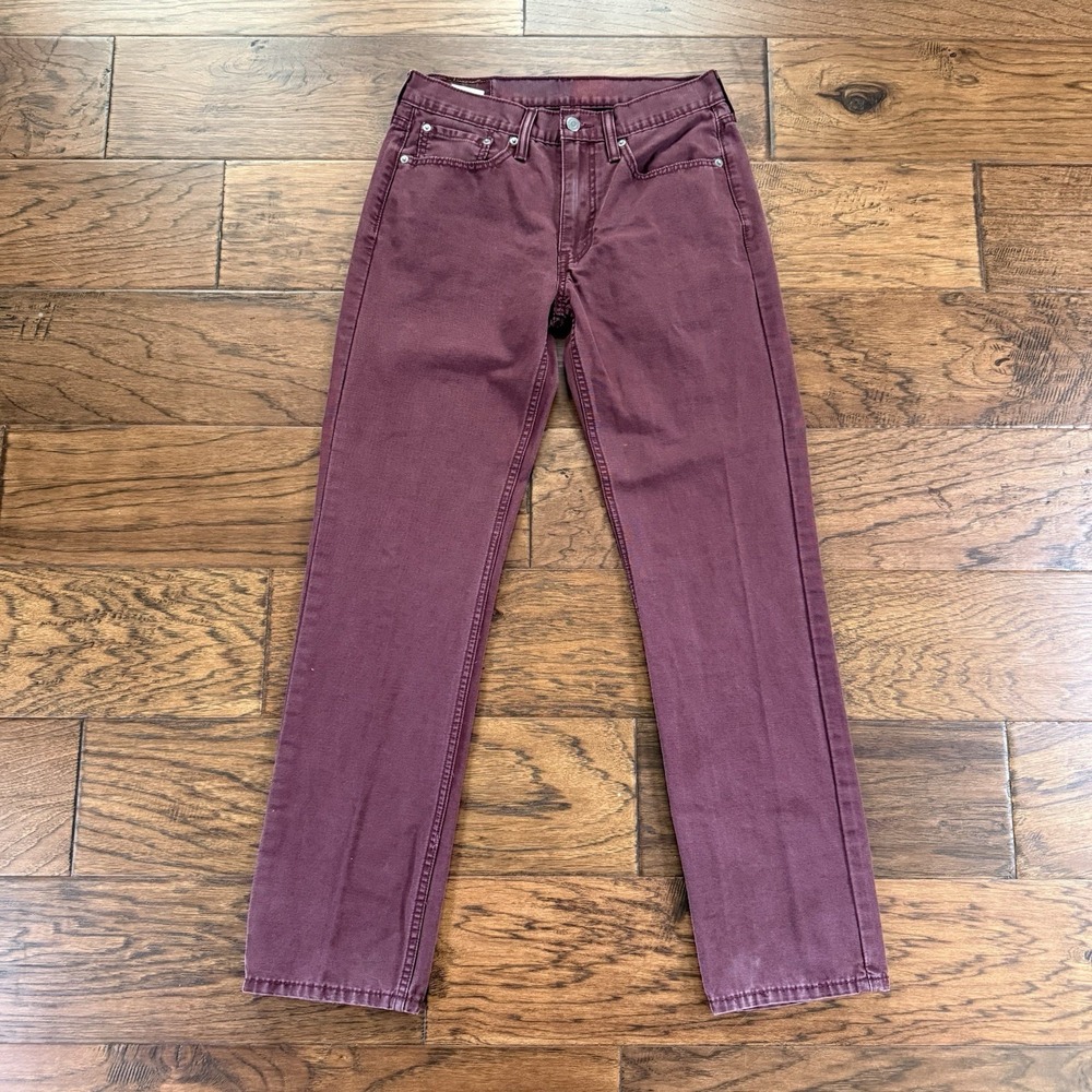 Levi's 514 Straight Leg Canvas Pants Burgundy Streetwear Workwear W31 L32